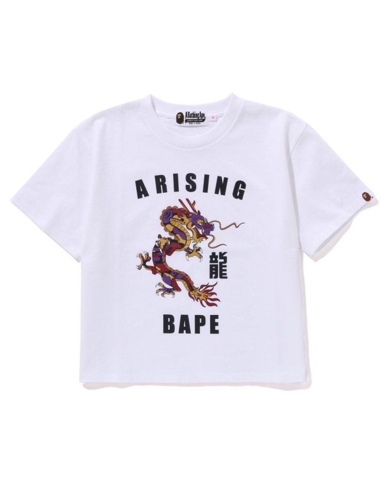 T Shirts Bape Year Of Dragon Mini Blanche Femme | DZV-59705634