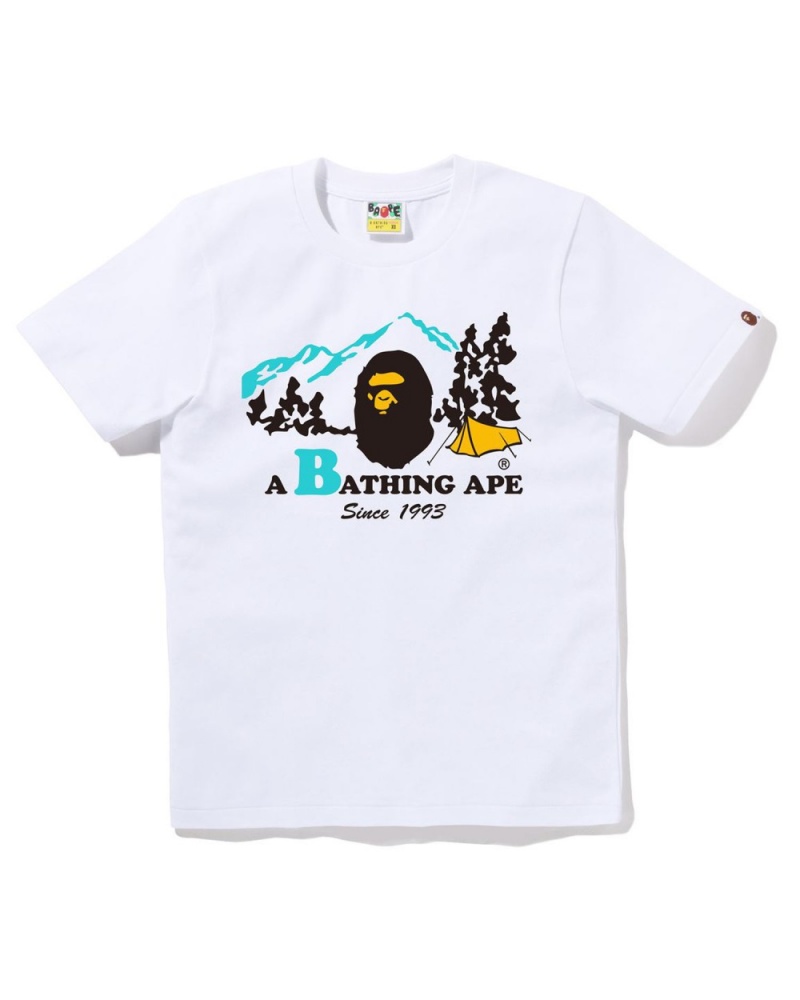 T Shirts Bape Camp Blanche Femme | UIV-27714634