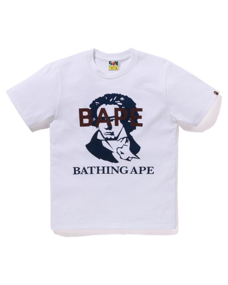 T Shirts Bape Pigment Bathing Ape Blanche Femme | IFX-13879012