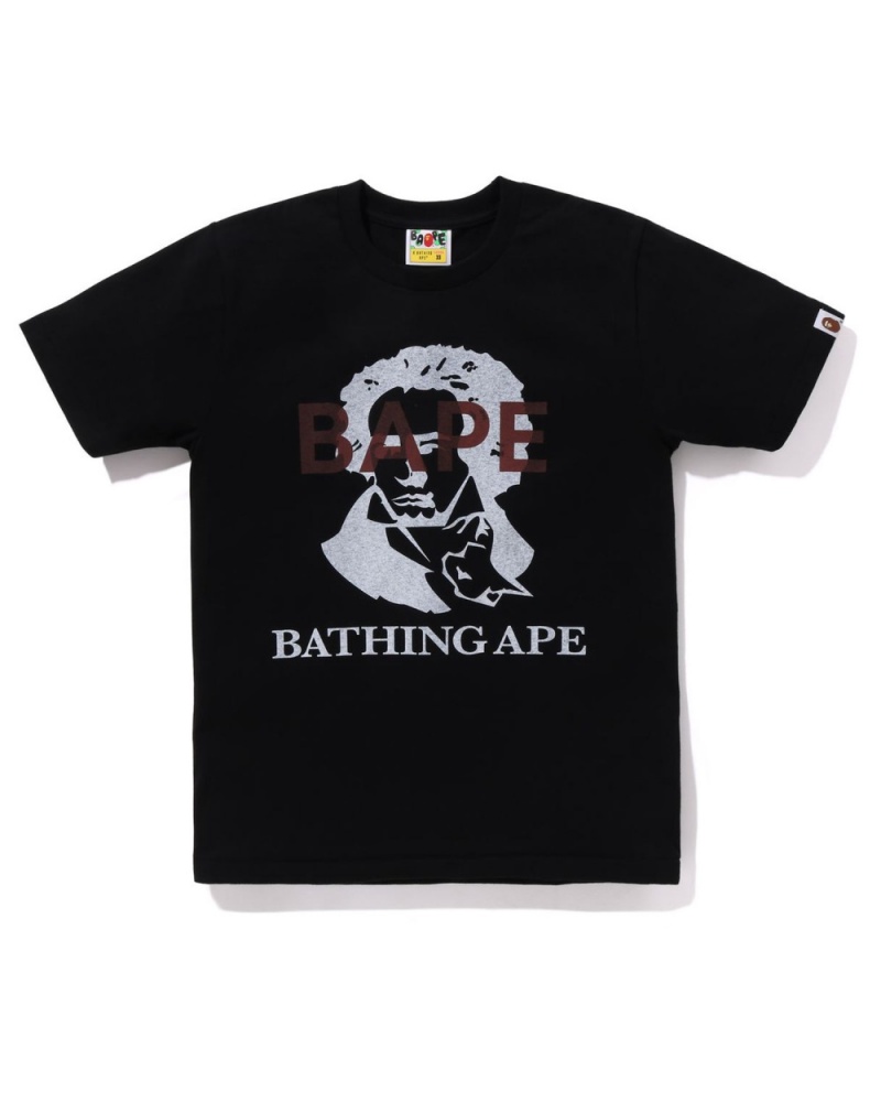 T Shirts Bape Pigment Bathing Ape Noir Femme | JBI-56561702