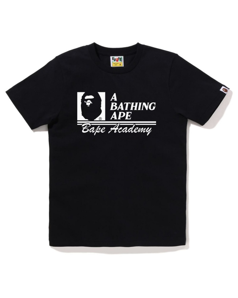 T Shirts Bape Academy Logo Noir Femme | YLZ-92625133