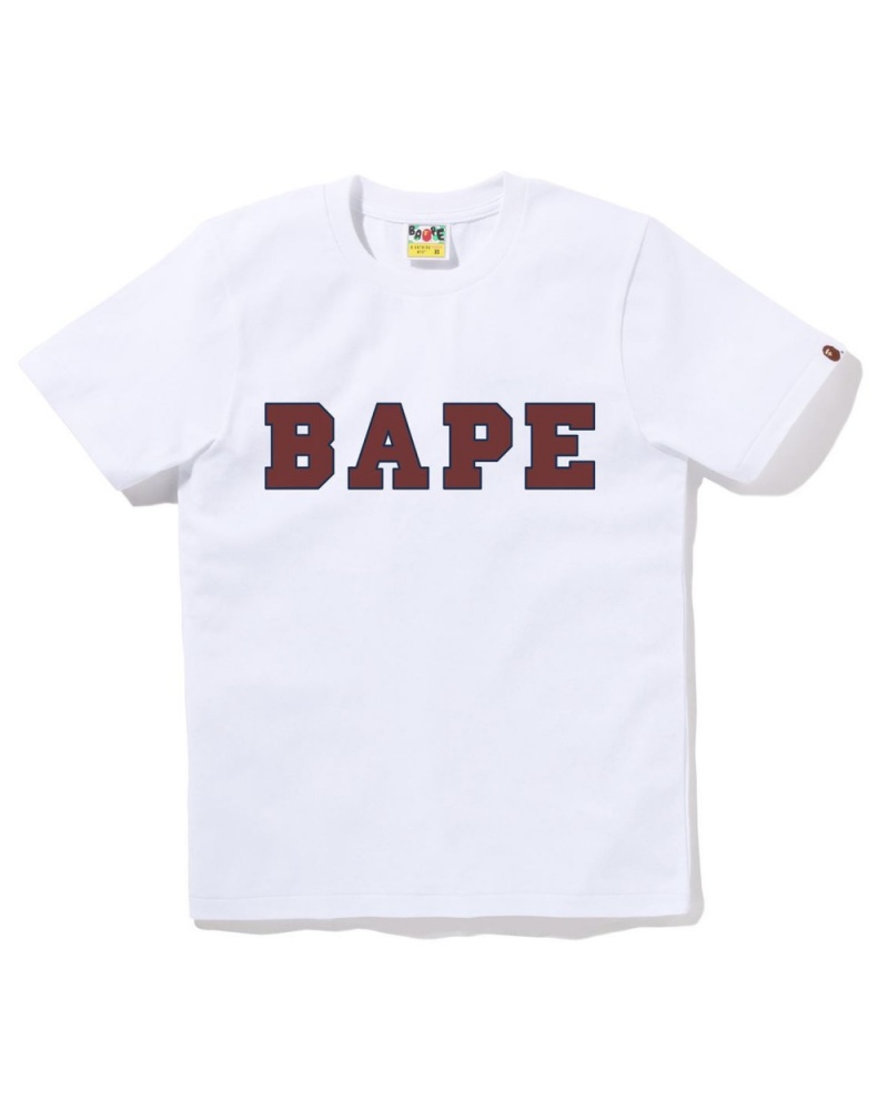 T Shirts Bape Logo #1 Blanche Femme | LSN-43121944