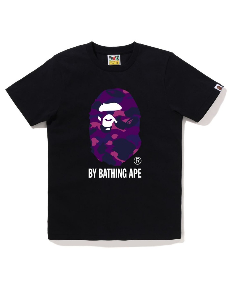 T Shirts Bape Color Camo by Bathing Ape Noir Femme | FEA-69997995