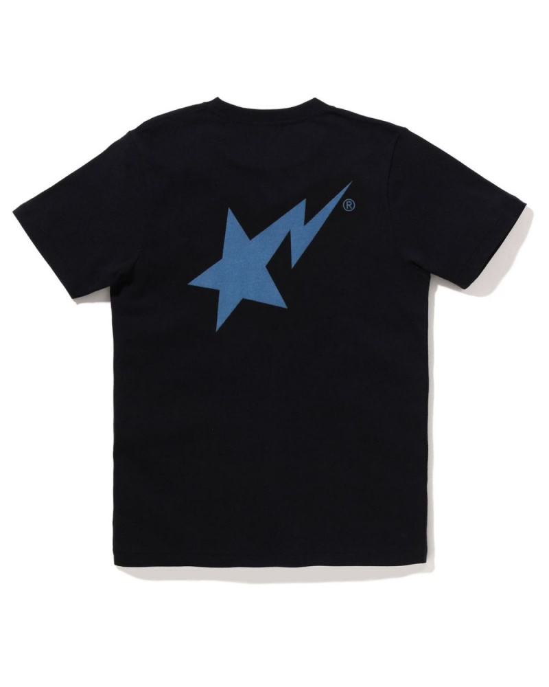 T Shirts Bape Denim STA Logo Noir Femme | KZC-17689725