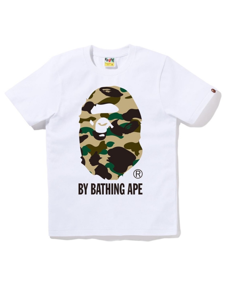 T Shirts Bape 1st Camo By Bathing Ape Blanche Femme | XGM-86206042