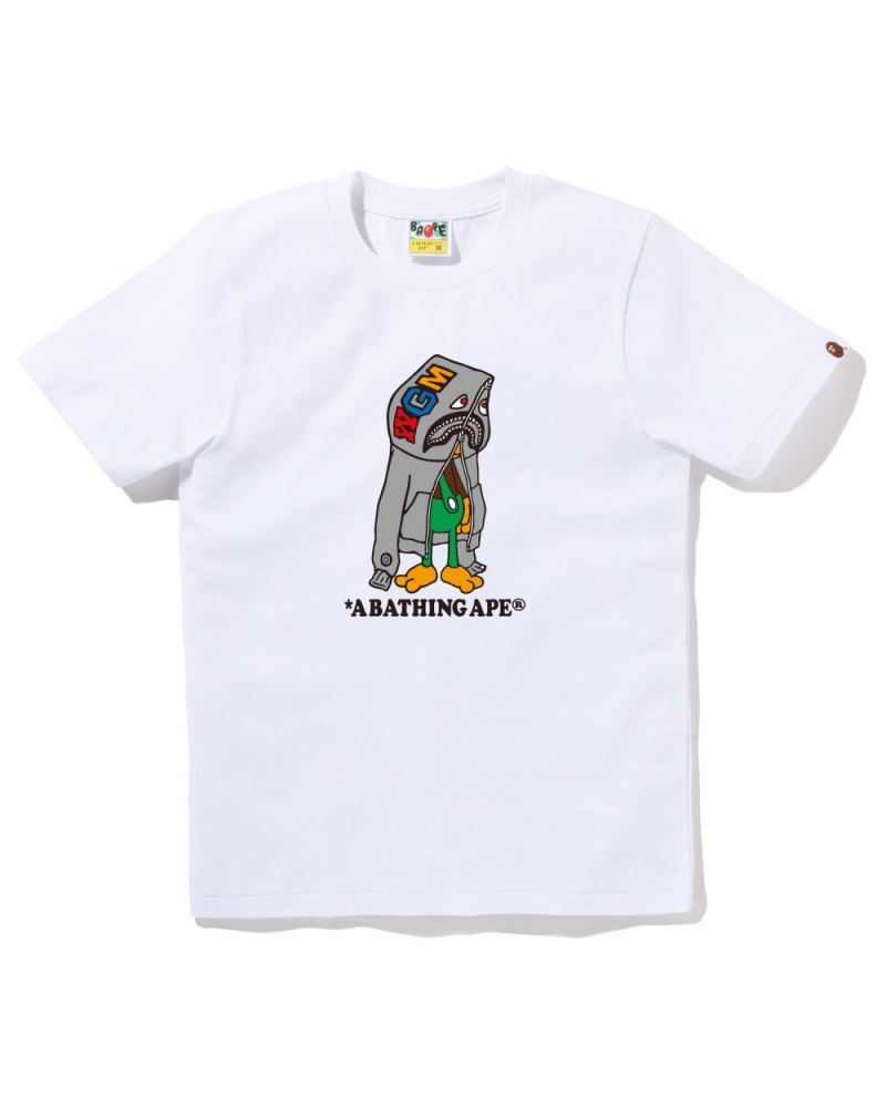 T Shirts Bape Classiche Baby Milo Shark Blanche Femme | HRZ-06937919