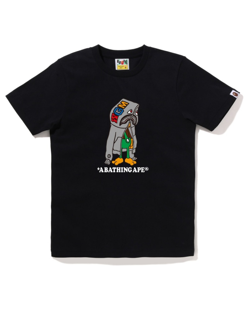 T Shirts Bape Classiche Baby Milo Shark Noir Femme | ETT-11454668