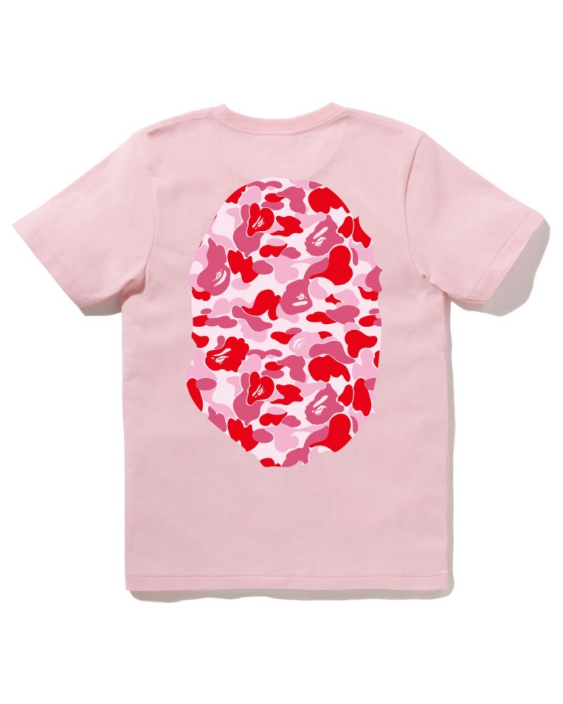 T Shirts Bape Abc Camo Big Ape Head Rose Femme | HSC-71560490