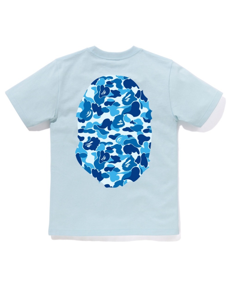 T Shirts Bape Abc Camo Big Ape Head Bleu Femme | TCG-76945758