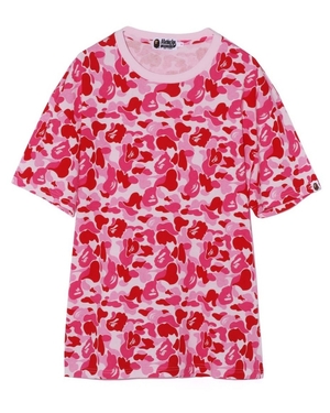 T Shirts Bape ABC Camo Rose Femme | JAA-90937251