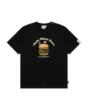 T Shirts Bape Baby Milo store hamburger print Noir Femme | NKQ-35454816