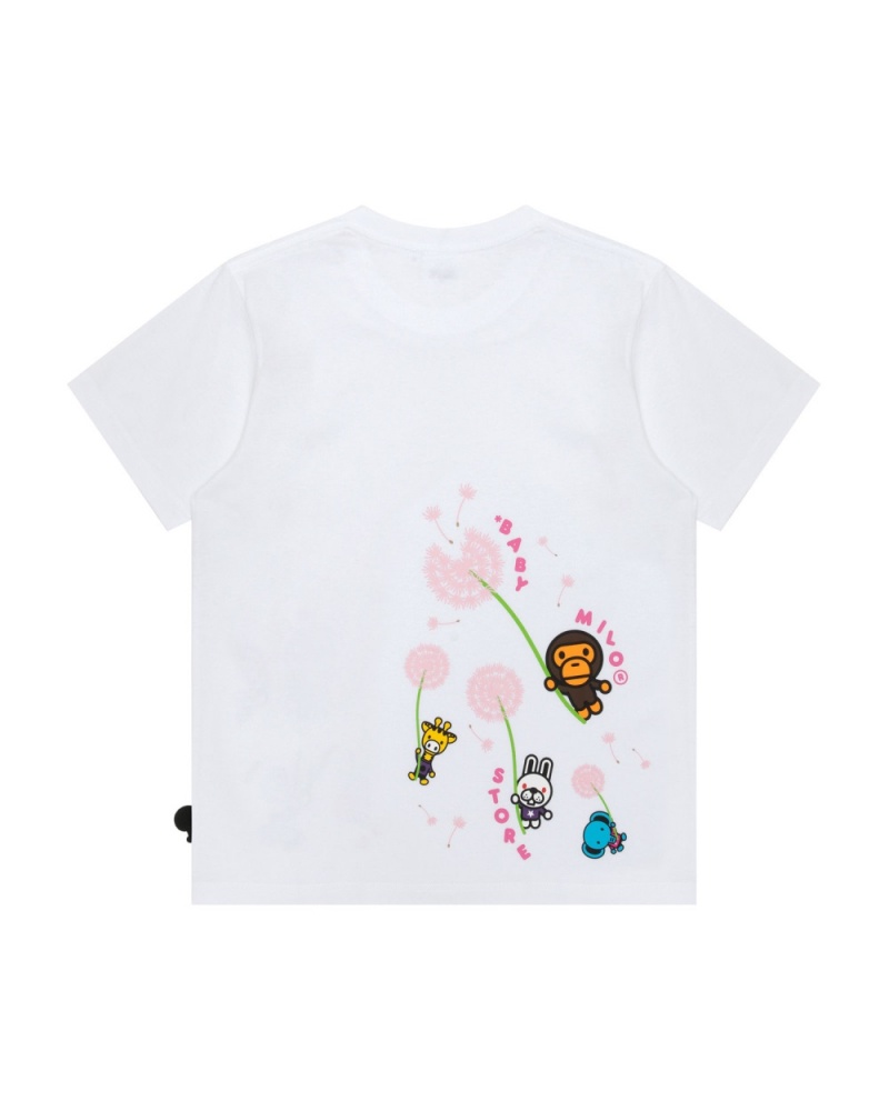 T Shirts Bape Baby Milo S/S Blanche Femme | PIU-00755041