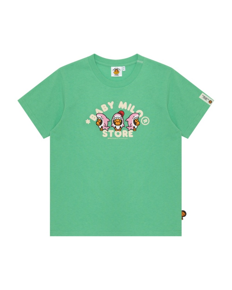 T Shirts Bape Baby Milo Vert Clair Femme | HYI-12494345