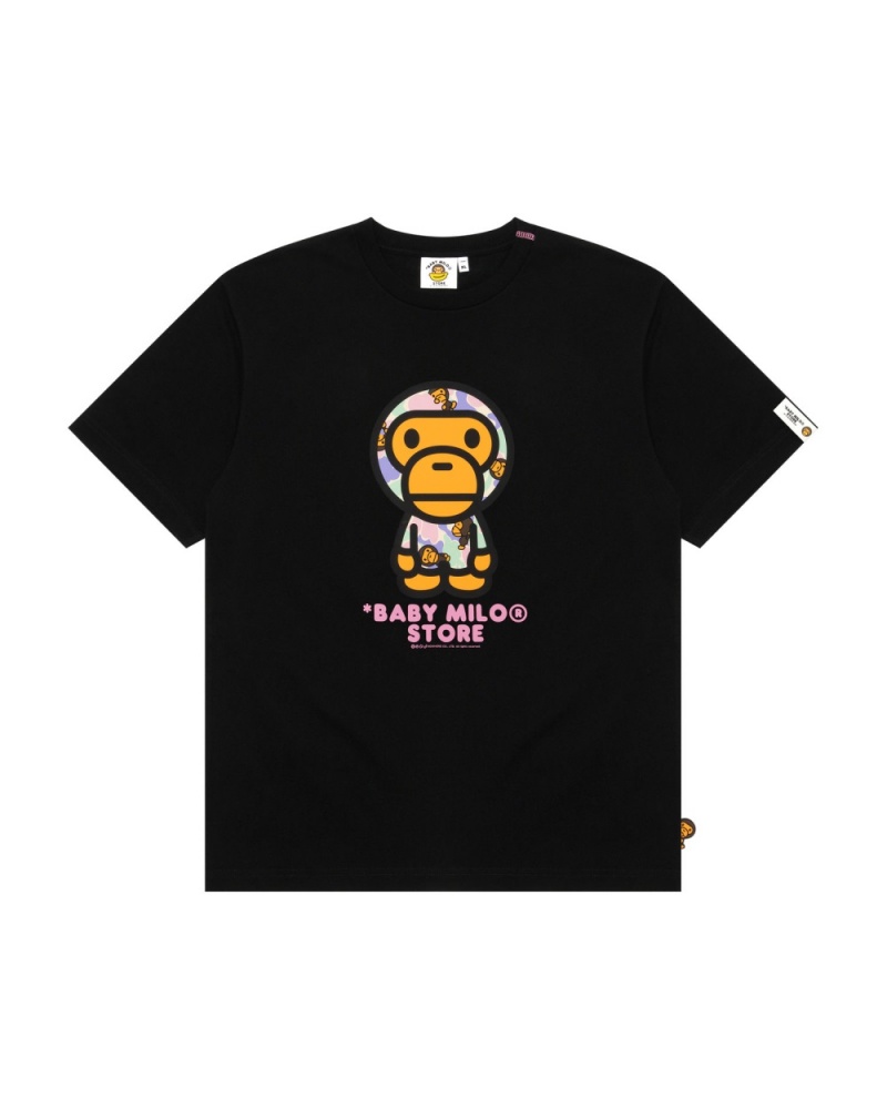 T Shirts Bape Baby Milo S/S Noir Femme | QZC-74704120