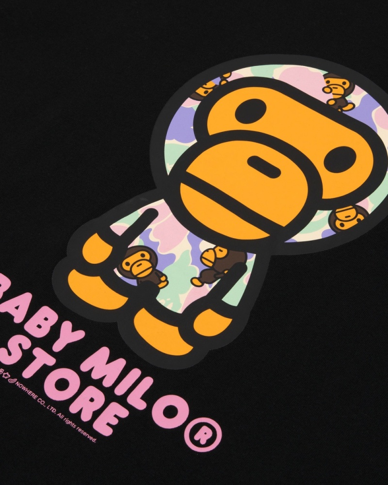 T Shirts Bape Baby Milo S/S Noir Femme | QZC-74704120