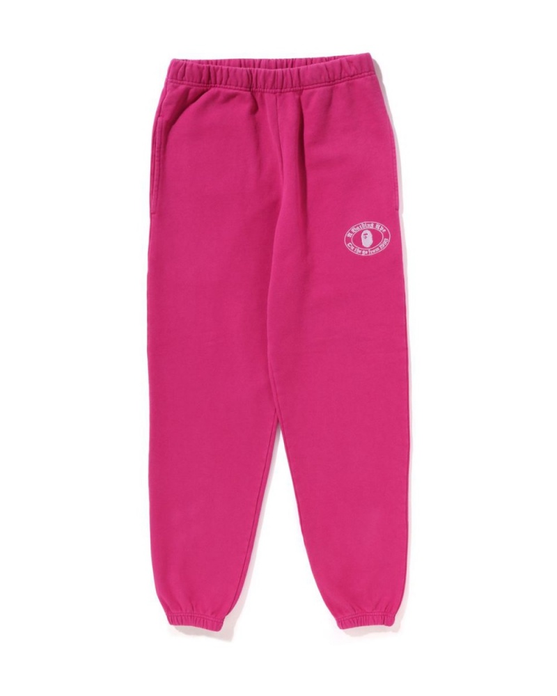 Pantalon Survêtement Bape Pigment Dye Rose Femme | QSV-44163286