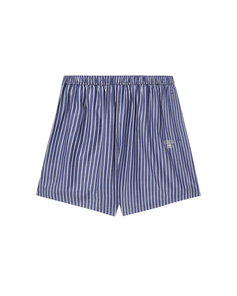 Short Bape Rayé shorts Bleu Marine Bleu Femme | RZX-95124059