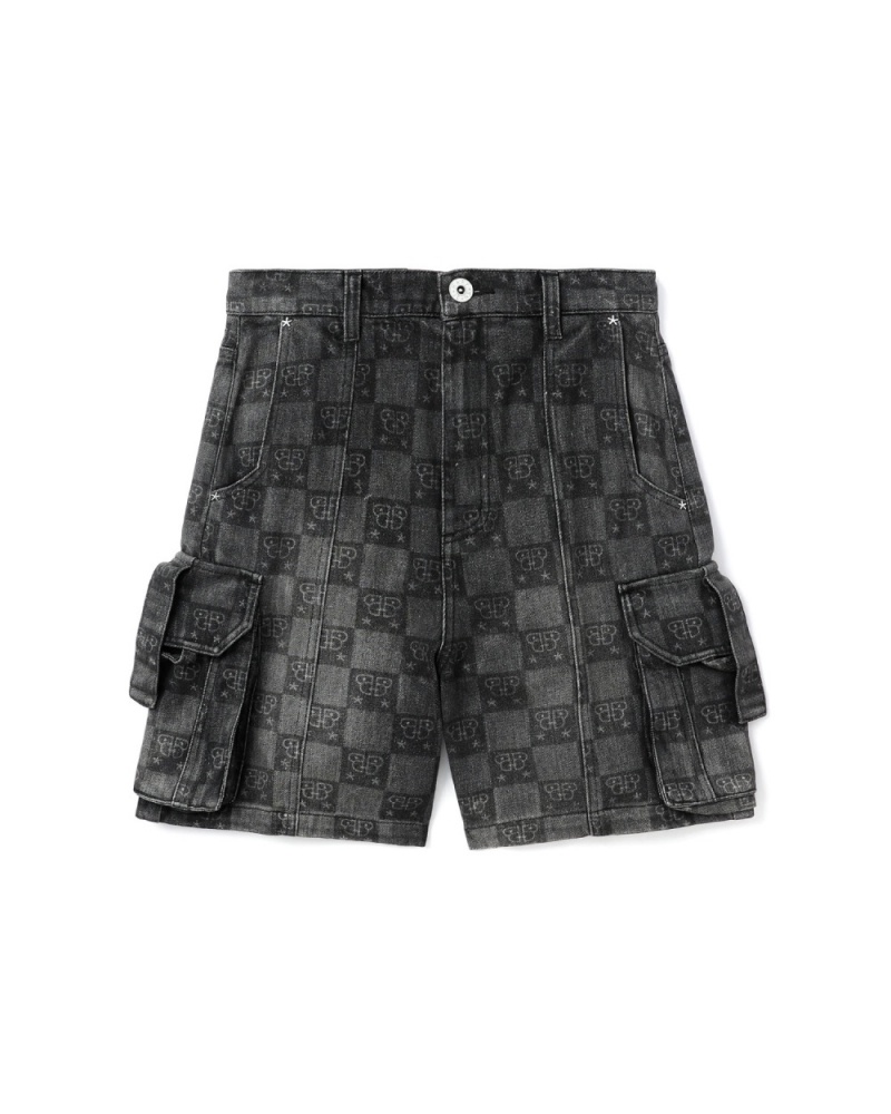 Short Bape Monogram denim shorts Noir Femme | RNM-83686584