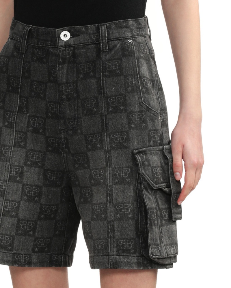 Short Bape Monogram denim shorts Noir Femme | RNM-83686584