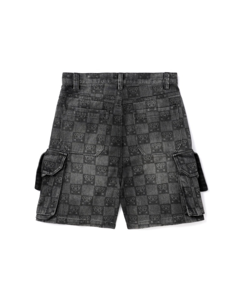 Short Bape Monogram denim shorts Noir Femme | RNM-83686584