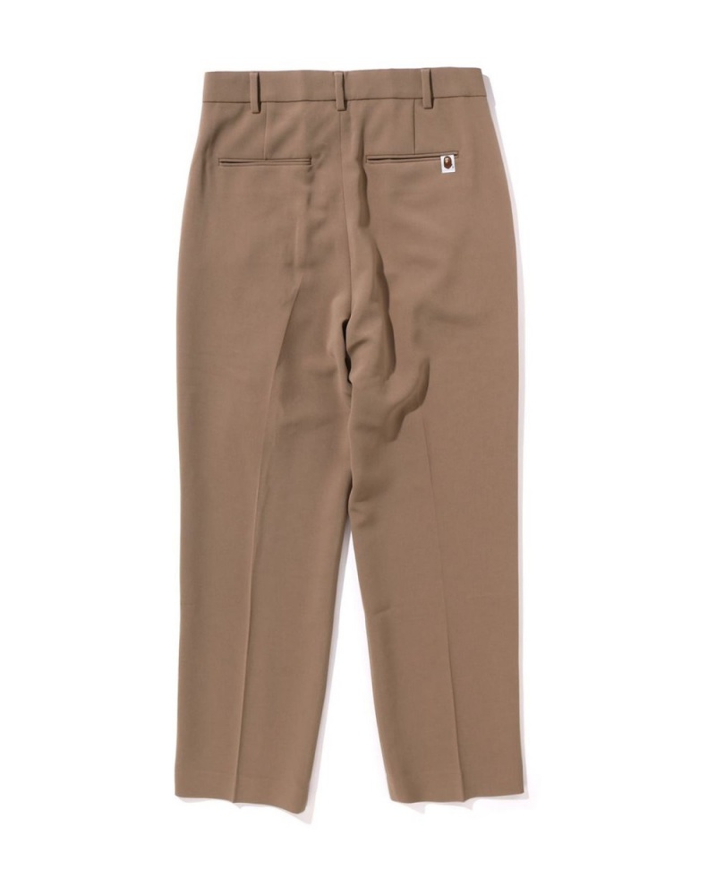 Pantalon de Survêtement Bape Ape Head One Point 2 Tuck Pants Beige Femme | ZRP-93194768