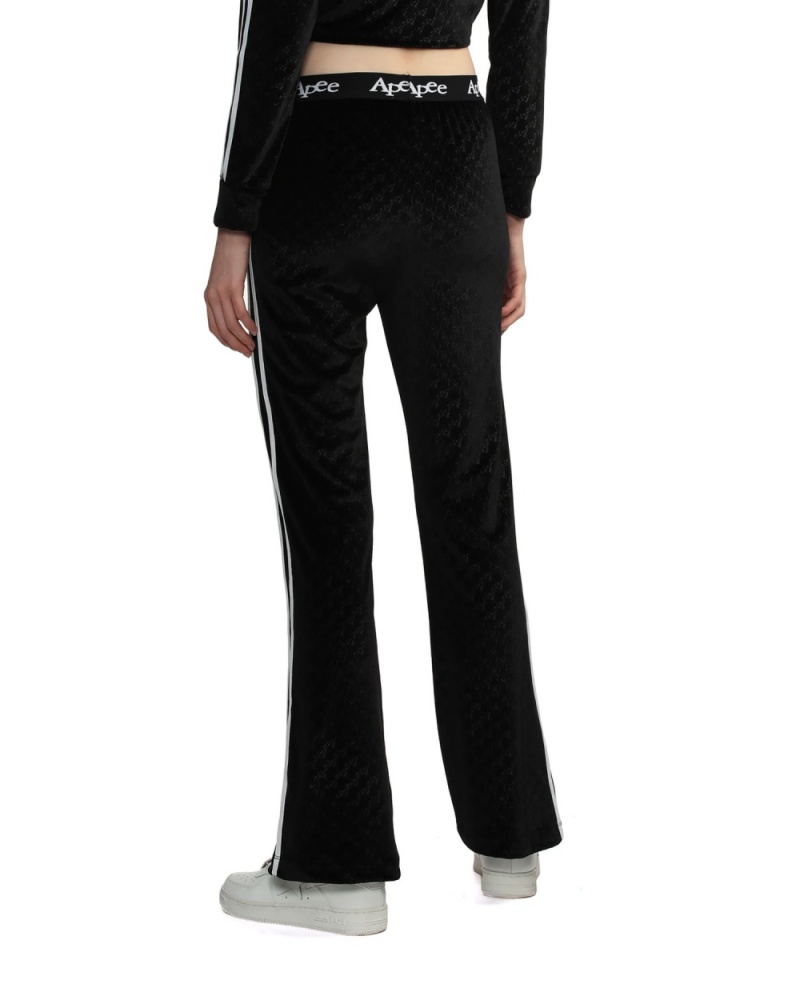 Pantalon Bape Pattern velour flared pants Noir Femme | AZR-44997560