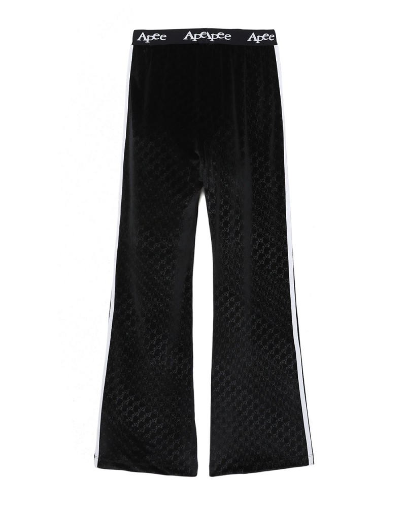 Pantalon Bape Pattern velour flared pants Noir Femme | AZR-44997560